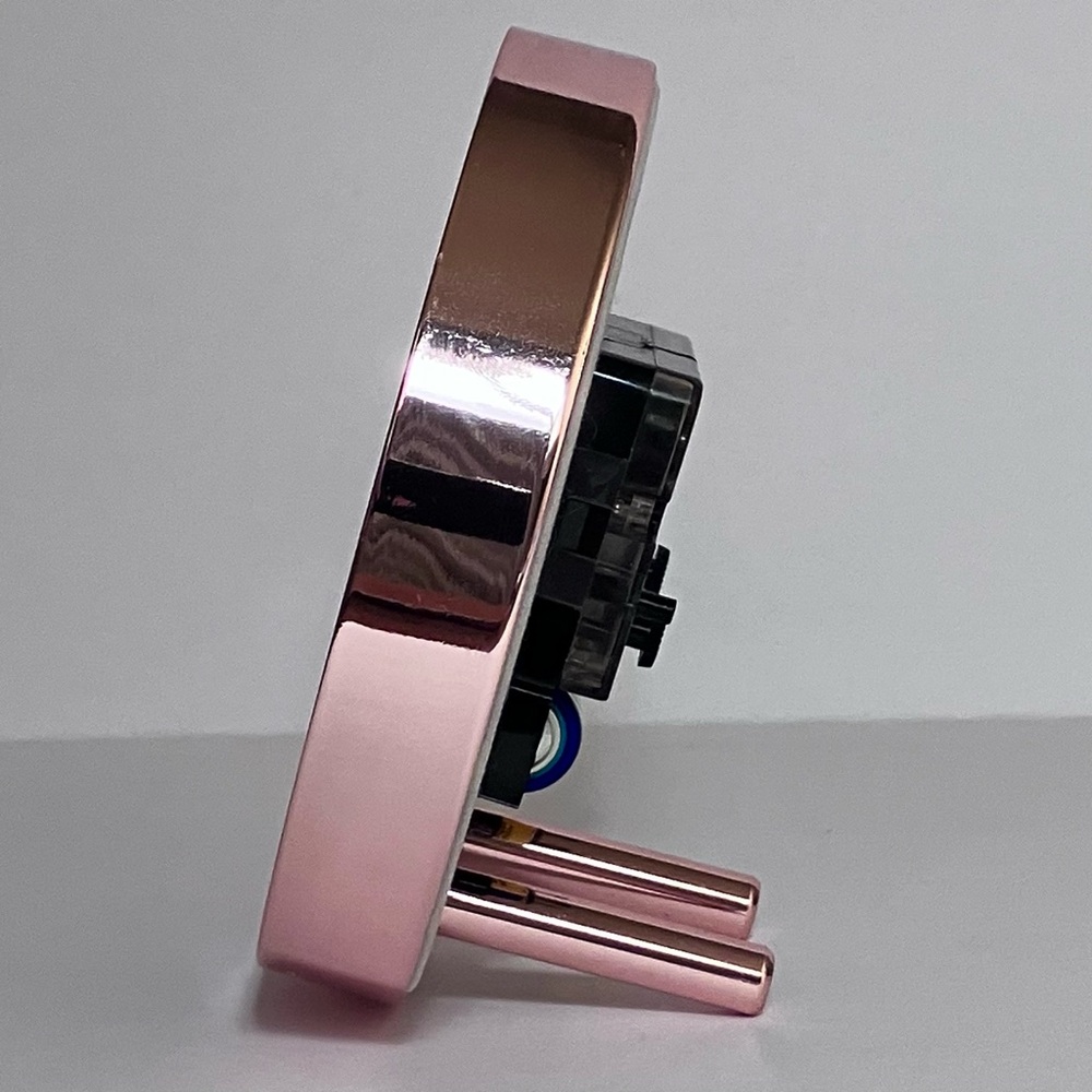 ADDISON ROSS Alarm Clock / Ivory Bezel & ROSE GOLD Metal Case / Light Scratches - Picture 3 of 8